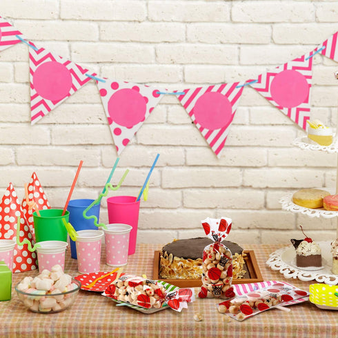 Blulu 100 Pieces Basketball Party Treat Bags Plastic Basketball Theme Candy Goodie Bags with 100 Pack Gold Twist Ties for Sports Team Party Favors...