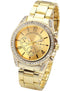 Top Plaza Unisex Gold Fashion Womens Mens Crystal Accented Analog Quartz Bracelet Watch...