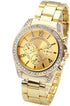 Top Plaza Unisex Gold Fashion Womens Mens Crystal Accented Analog Quartz Bracelet Watch...