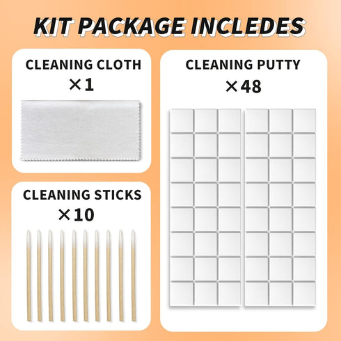 Cleaning Putty for Apple Airpods, Phone Cleaning Kit, Remove Ear Wax&Dirt&Gunk from Device’s Small Crevices, AirPod Cleaner Kit for Airpods Chargi...