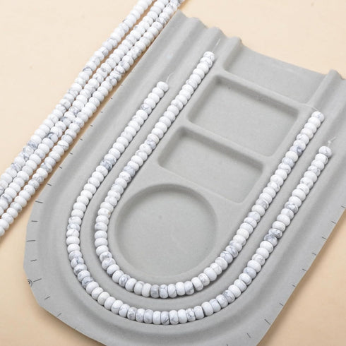 ICAI Beads 5x8mm Natural Rondelle Spacer Loose Beads for Jewelry Making DIY Crafts Design 1 Strand 15" APPR (Howlite)...