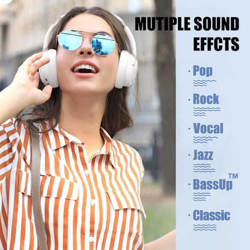 Bluetooth Headphones Over Ear,BERIBES 65H Playtime and 6 EQ Music Modes with Microphone,HiFi Stereo Foldable Lightweight Wireless Headset,Deep Bas...