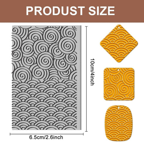CHGCRAFT Waves Borders Lines Clay Texture Mat Clay Modeling Pattern Pad Texture Sheets for Polymer Clay Making Earrings Jewelry, 4x2.6inch...