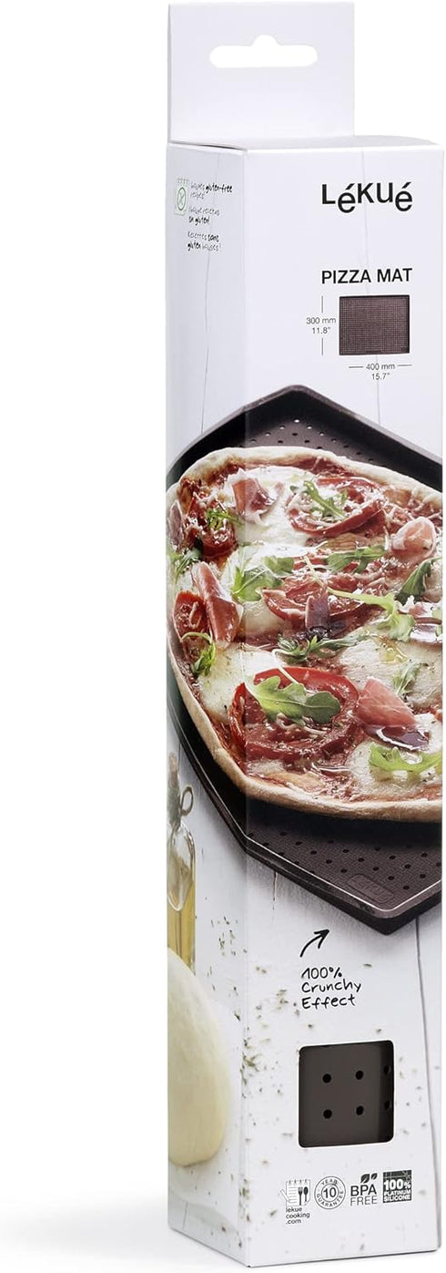 Lekue Micro Perforated Silicone Baking Pizza Mat, 15.7" x 0.59" x 11.8", Brown...