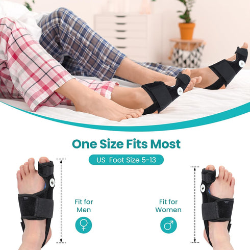 Bunion Corrector for Women & Men - 1 Pair Adjustable Splint Brace with Soft Gel - Pain Relief Bunion Pads & Toe Straightener with Non-Slip Strap...