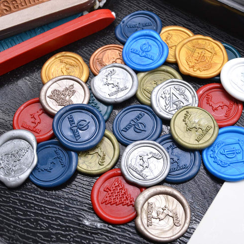 TELOSMA Navy Blue Sealing Wax Candle - Sealing Wax with Wick, Homemade Wax Seals for Wedding or Event Party Invitation,Thanks Giving Card, Christm...