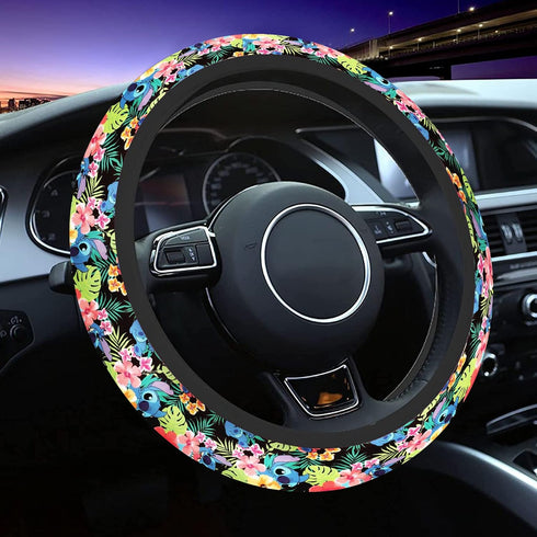 Akkya Car Steering Wheel Cover for Women Girl Men, Universal Fit 15 Inch, Blue Boho Interior Auto Accessories Decorations Cute Aesthetic Wheel Cov...