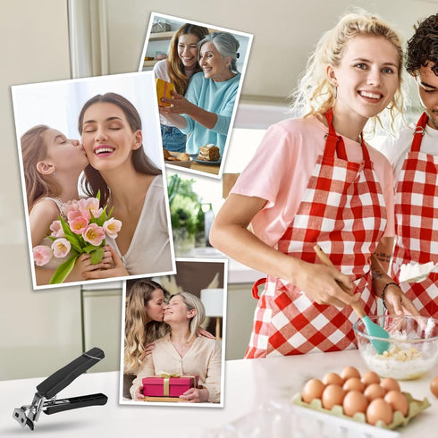 SS SUNSBELL Stainless Steel Anti-Scalding, Hot Bowl Dish Plate Gripper Clips, Thickened Tongs Clamp Holder with Silicone Handle for Moving Hot Pla...