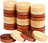 48 Pieces Wooden Checkers 1.06 Inch Wooden Checkers Pieces with Stackable Ridge in Drawstring Storage Pouch Red Black Dark Brown Wood Color (Dark ...