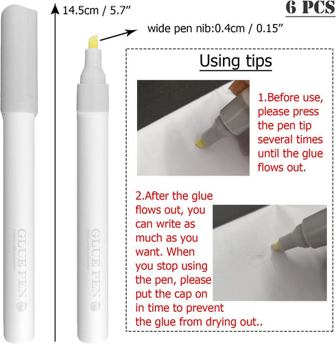 12 pcs Scrapbook Glue Pen Set, CNYMANY Quick Dry Crafting Fabric Liquid Glue Pen for Scrapbooking Card Making DIY Drawing Papercrafts...