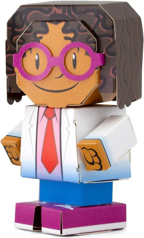 Cubles Mindy Microbe from Max Meow Series - Create a Fun Durable Paperboard Action Figure - Puzzle + Origami = STEM Craft Collectible - No Glue No...
