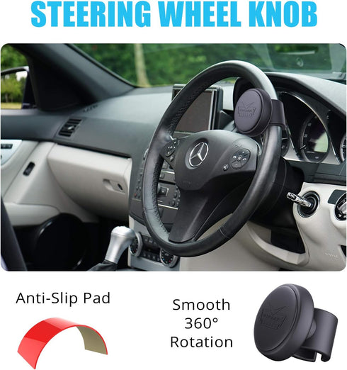 Steering Wheel Knob, Suicide Knob for Steering Wheel, Premium Silicone Finish Steering Wheel Spinner, Simple & Easy Installation No Tools Required...