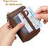 imeetu RFID Credit Card Wallet, Genuine Leather Zipper Card Case Holder with Removable Keychain(Brown)...