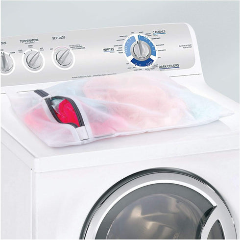 iDesign Mesh Laundry Bag Built in Zipper for Delicates, 16" x 0.5" x 20", Large...