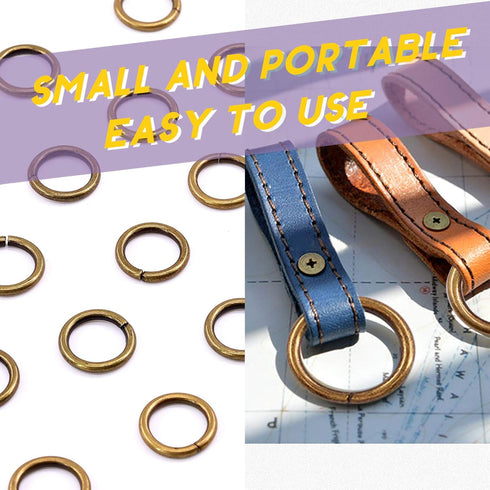 Swpeet 60Pcs Heavy Duty 3/5 Inch - 16mm Bronze Multi-Purpose Metal O Ring Metal Rings for Hardware Bags Ring Hand DIY Accessories Keychains Belts ...