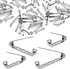 50 Pcs Brooch Pins, Silver Bar Pins, Secure Back Clasp with Back Bar Fastener, Pin Badge Backs with Holes, 4-Size Pack of Safety Pins (50)...