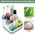 Bathroom Toothbrush Holders for Countertop - Electric Toothbrush Organizer 6 Slots Bamboo Tooth Brush Organization for Kids Family, Toothpaste Hol...