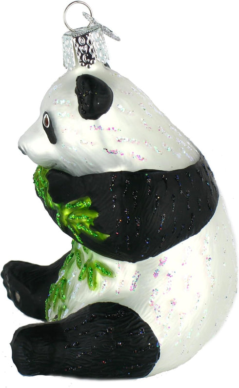 Old World Christmas Ornaments: Panda Glass Blown Ornaments for Christmas Tree...