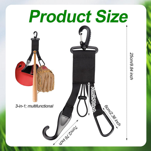 Baseball Softball Gear Hanger, 3 in 1 Dugout Organizer Baseball Accessory Hanger Bat and Glove Holder with Helmet Hook for Sports Equipment Badmin...