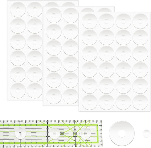 72Pcs Non-Slip Silicone Grips for Quilt Templates, Non-Slip Adhesive Rings, Quilting Rulers Sewing Rulers, Non-Slip Ruler Grip Rings, Adhesive Bac...