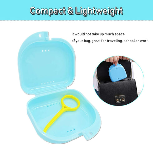 Orthodontic Retainer Case with Vent Holes - Light Blue...