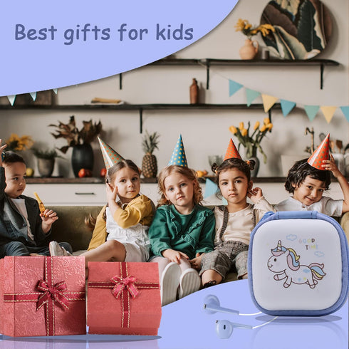 Kids Earbuds for Back to School with Cute Earphones Storage Case, Unicorn Earbuds for Kids in-Ear Headphone of Electronics Wired 3.5 mm with Mic, ...