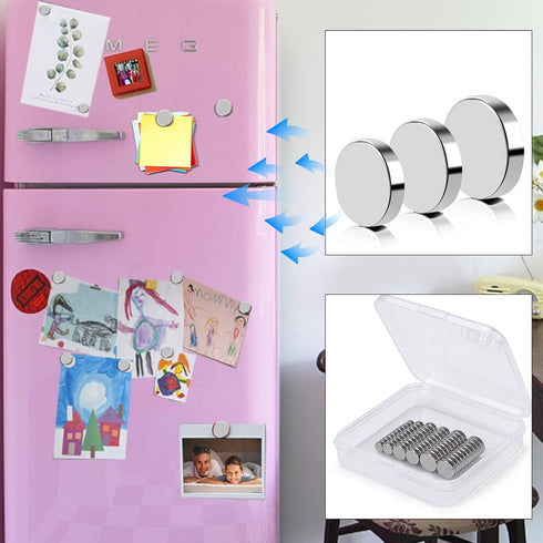 Rare Earth Magnets 180Pcs, 3 Different Size Small Magnets, Muti-use Tiny Neodymium Magnets Strong Whiteboard Magnets, Mini Round Fridge Magnets fo...