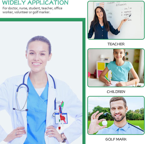 30 Pieces Badge Reel Pen Retractable Shuttle Pens Clip with Mini Highlighter Nurse Pens Neon Marker Pen LED Keychain Flashlight Key Ring Nursing K...