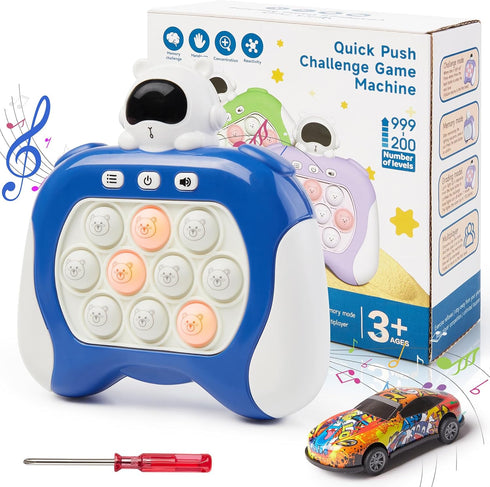 Quick Push Fidget Toy for Kids Adults, KAXANPI Fast Speed Pushing Game Console, Handheld Push Bubble Stress Relief Toy Astronauts...