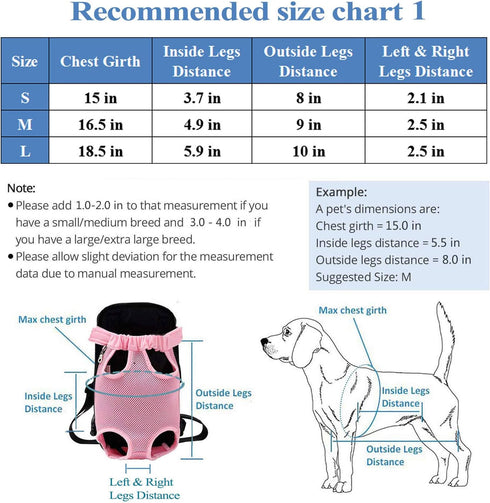Dog Carrier Pink Legs Out Front Pet Carrier Backpack Comfortable Puppy Bag with Shoulder Strap and Sling for Travel Hiking Camping Outdoor...