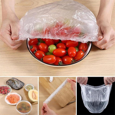 2024 New Thickened Cling Film Sleeve Storage Box With 200pcs Plastic Wrap, Plastic Food Wrap Bag Storage Organizer, Multifunctional Wall-Mounted K...