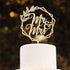 Mr and Mrs Wedding Cake Toppers Bride Groom Cake topper for Wedding Wooden Wreath Rustic Hexagon Funny Decoration Mr&Mrs Sign Gold Silver Brown (U...