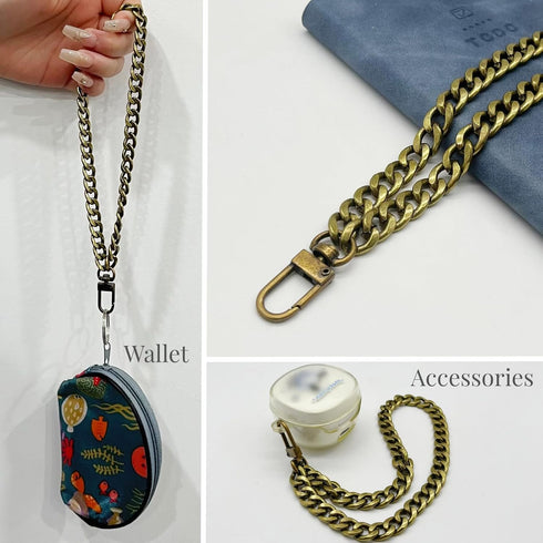 WEICHUAN 8" DIY Iron Flat Chain - Wrist Strap Wrist Chain Purse Straps Handbag Chains Accessories (Bronze)...