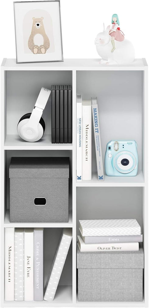 Furinno Luder Bookcase / Book / Storage , 5-Cube, White...