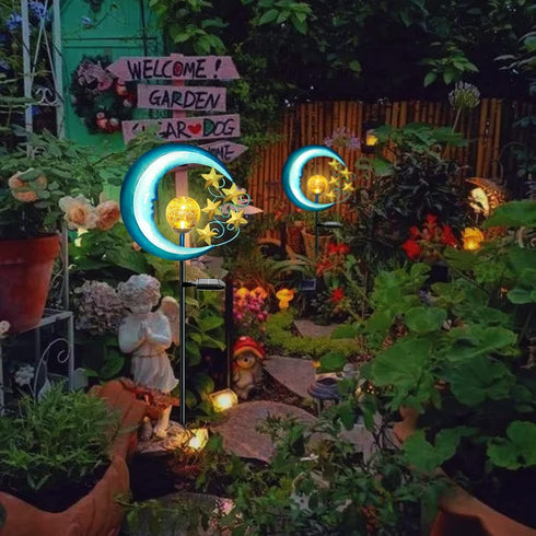 Solar Outdoor Garden Lights - Solar Powered Pathway Lights Outdoor Decorative Lights Waterproof Crackle Glass Globe Led Landscape Lighting for Pat...