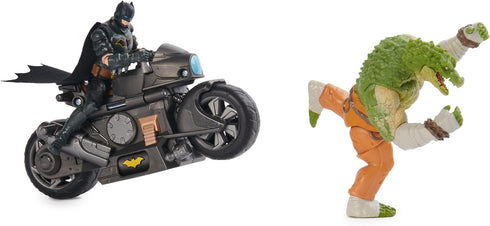 DC Comics, Batman Transforming Batcycle Battle Pack with Exclusive 4-inch Killer Croc and Batman Action Figure, Kids Toys for Boys and Girls Ages ...