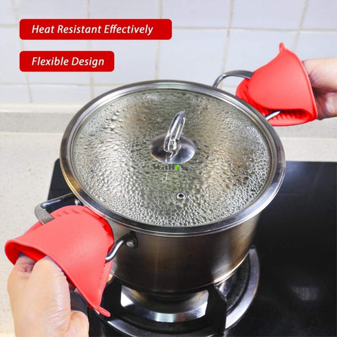 IMIKE Silicone Mini Oven Mitts,Cooking Mitts Pinch Grips Pot Holder Baking Oven Microwave Hand Clips,3-Pair...