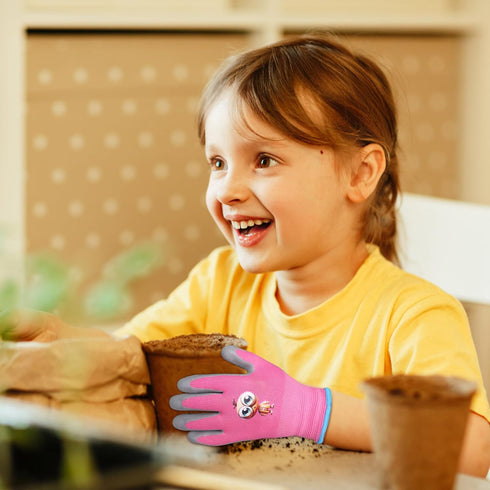 Kids Gardening Gloves, 2 Pair Toddler Gardening Gloves, Rubber Non-Slip Safety Work Gloves for Kids, Youth, Garden, Fishing, Cycling and Gardening...