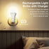 2 Pack Emergency Rechargeable Light Bulbs,Battery Operated Backup Light Bulb 9W E27 8500K 1200mAh White Equivalent Self-charging LED Light Bulbs f...