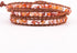 KELITCH Created Fire Agate Beads on Genuine Leather 3 Wrap Bracelet Handmade New Charm summer Jewelry...