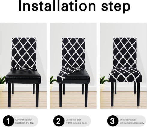 YIMEIS Dining Room Chair Covers Set of 2, Washable Kitchen Seat Protector, Removable Printed Stretchable Parsons Chair Slipcover for Room, Office,...