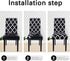 YIMEIS Dining Room Chair Covers Set of 2, Washable Kitchen Seat Protector, Removable Printed Stretchable Parsons Chair Slipcover for Room, Office,...
