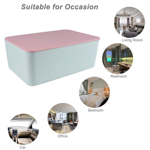 Diaper Wipes Dispenser, Tissue Storage Box Case, Wet Wipe Dispenser Holder with Lid for Home, Office, Cars (Pink)...