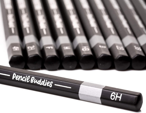 Professional Drawing Sketching Art Pencils Set - 12 Graphite Drawing Pencils for Sketch Art and Shading 8B, 6B, 4B, 3B, 2B, B, HB, F, H, 2H, 4H, 6...
