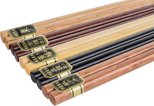 Heim Concept 5- Pairs Bamboo Chopsticks Reusable Chinese Korean Japanese Chopsticks Natural Wood Chop Stick...