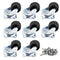 Luomorgo 1 inch Dia Swivel Caster Wheels Rubber Base with Rectangle Top Plate & Bearing Heavy Duty 8pcs...