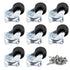 Luomorgo 1 inch Dia Swivel Caster Wheels Rubber Base with Rectangle Top Plate & Bearing Heavy Duty 8pcs...