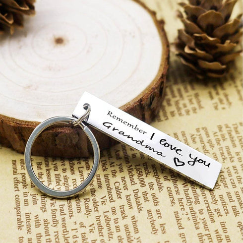 TGCNQ Grandma Mothers Day Gifts: Remember I Love You Keychain, Grandma Birthday Gift from Grandson Granddaughter...