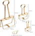 18 Pcs Gold Wire Binder Clips and 20 Pcs Cute Paper Clips Set Assorted Sizes, 2 Big 6 Medium 10 Small Smooth Steel Hollow Office Clamp Clips...