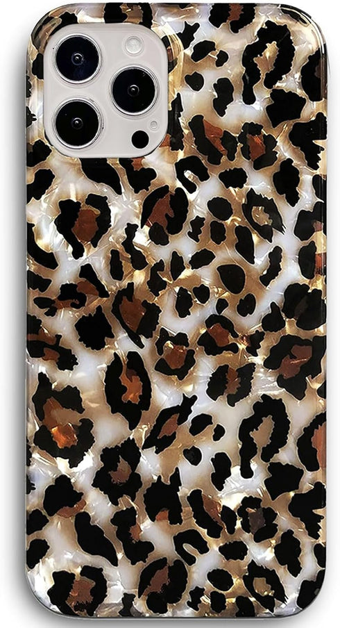 J.west Compatible with iPhone 11 Pro Case 5.8-inch, Luxury Sparkle Clear Women Leopard Print Soft Slim TPU Protective Phone Case Cover for Girls (...